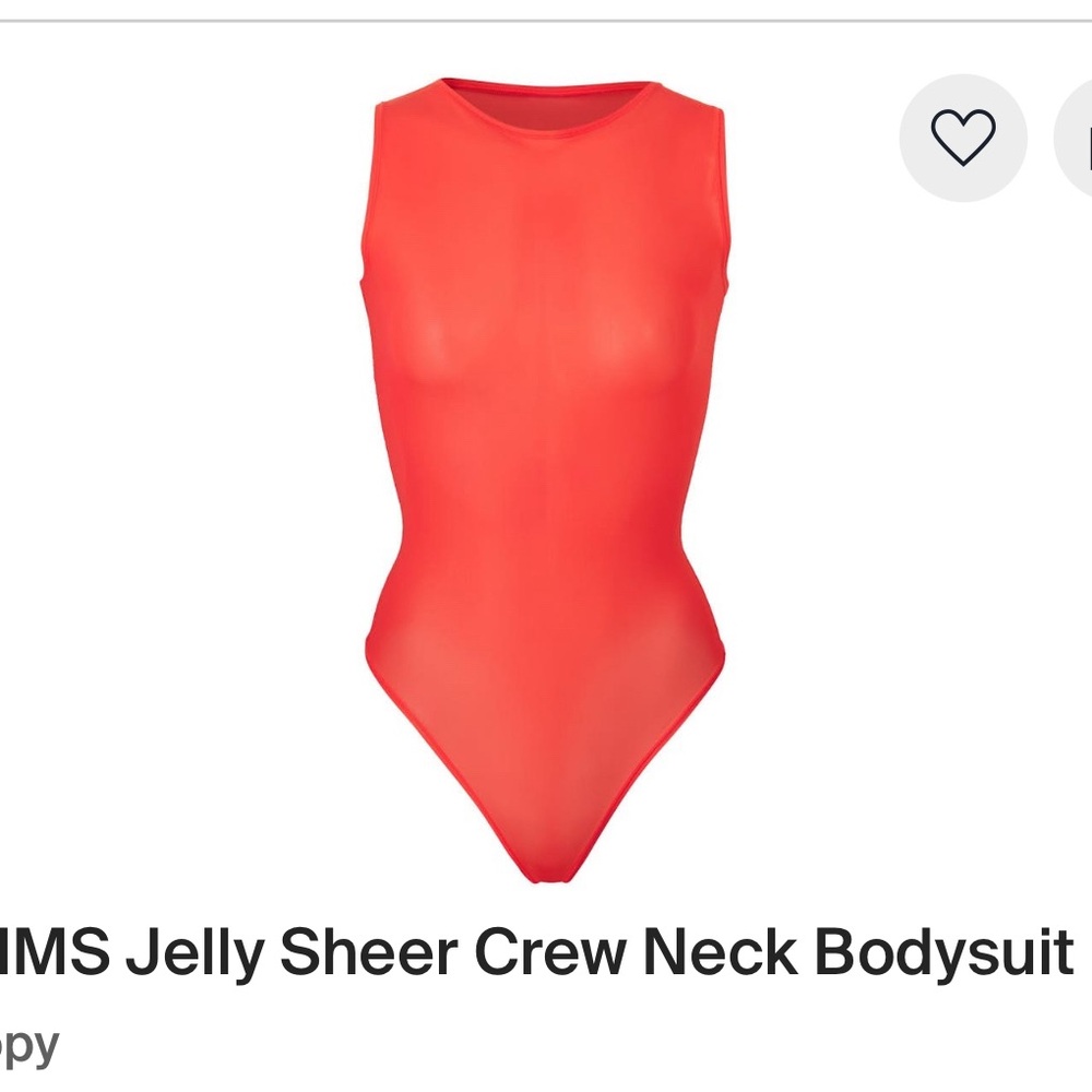 SKIMS Jelly Sheer Crew Neck Bodysuit
Poppy sz S